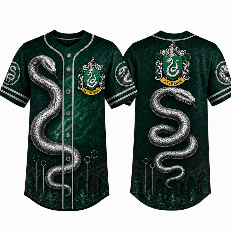 Magic Academy Fantasy Castle Animal Crest Graphic Baseball Jersey