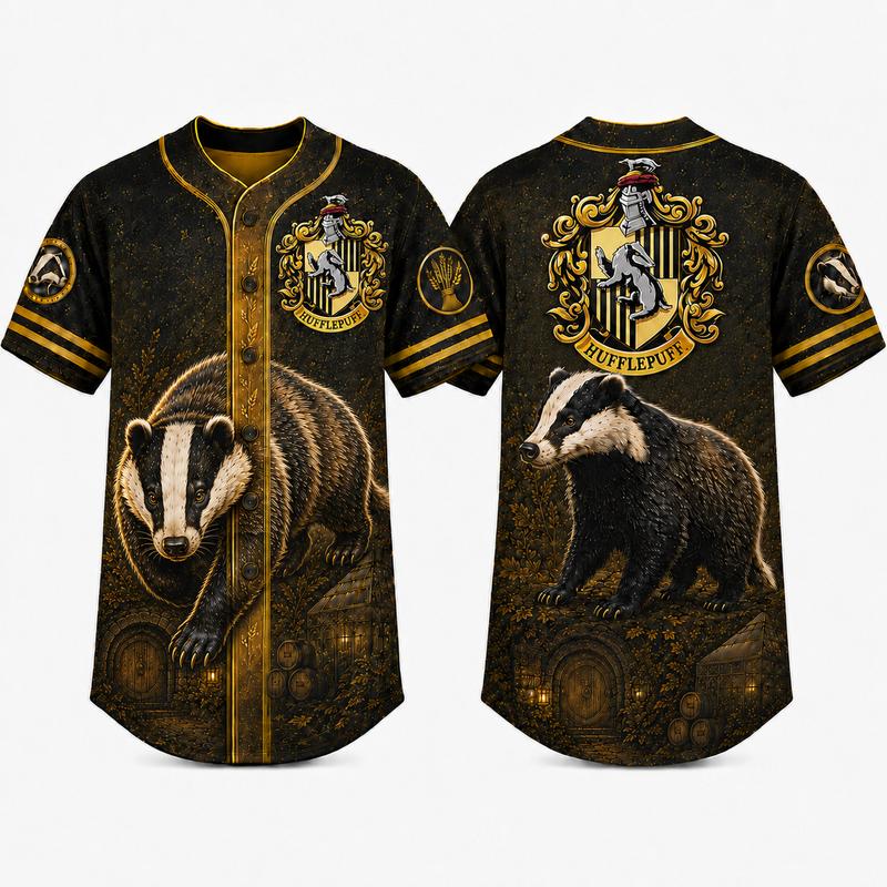 Magic Academy Fantasy Castle Animal Crest Graphic Baseball Jersey