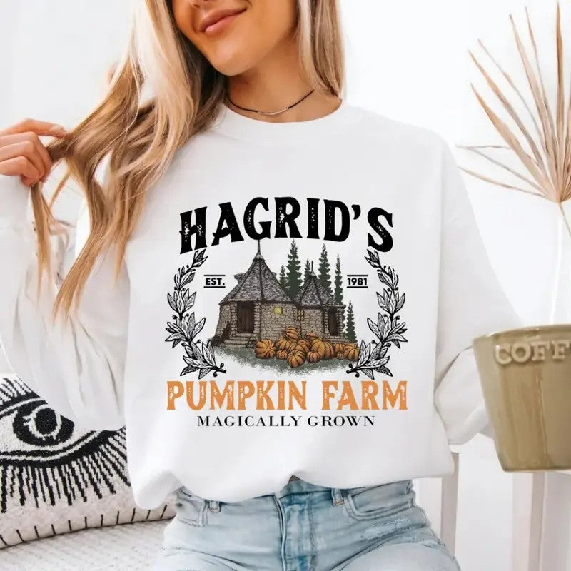 Vintage Magical Pumpkin Garden Woodland Cottage Graphic  T-Shirt / Sweatshirt / Hoodie