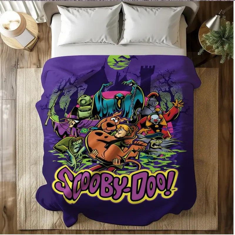 Scooby-Doo & The Gang Monsters Plain Weave Flannel Throw Blanket