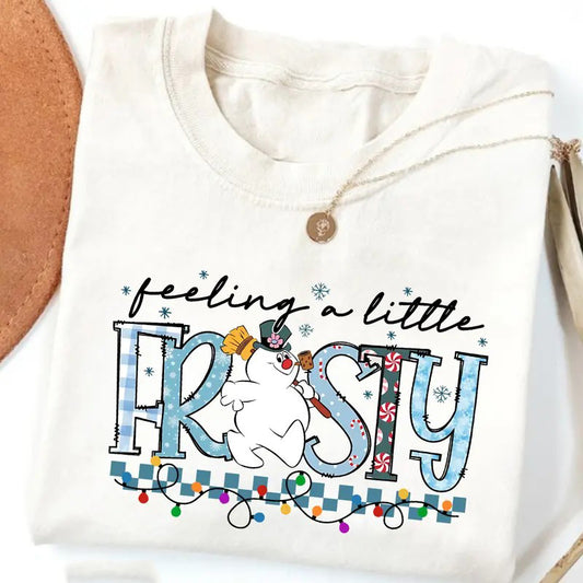 Retro Feeling a Little Frosty Funny Christmas Snowman T-Shirt / Sweatshirt / Hoodie