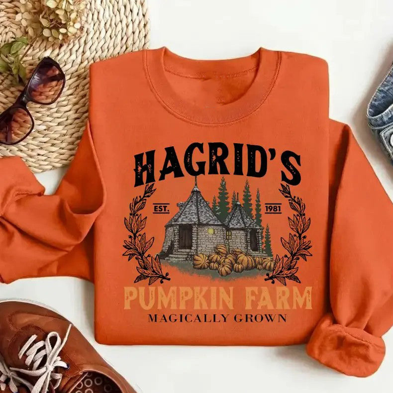 Vintage Magical Pumpkin Garden Woodland Cottage Graphic  T-Shirt / Sweatshirt / Hoodie