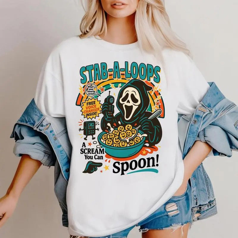 Retro Horror Cereal Box Graphic Funny Halloween T-Shirt / Sweatshirt / Hoodie