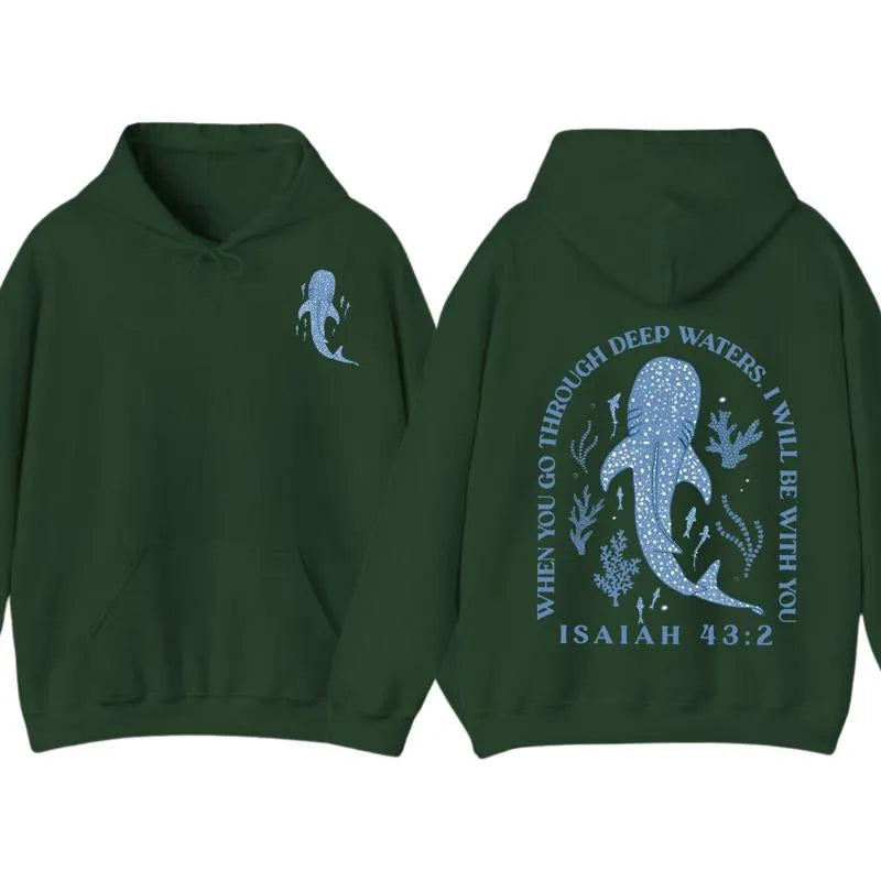 Whale Shark Isaiah 43:2 Christian Ocean Theme T-Shirt/Sweatshirt/Hoodie